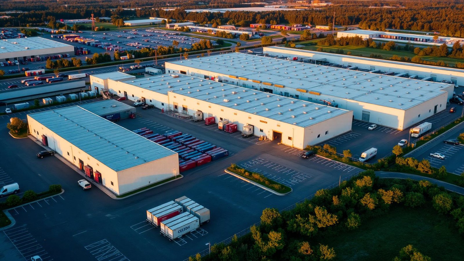 Manufacturing facility aerial overview