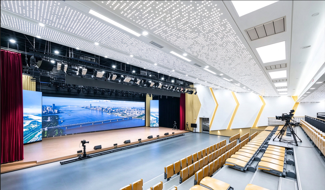 Media theather Slatted Acoustic Panels, Perforated Acoustic Panels & Space Sound Absorbers Project-Hui Acoutics (2)