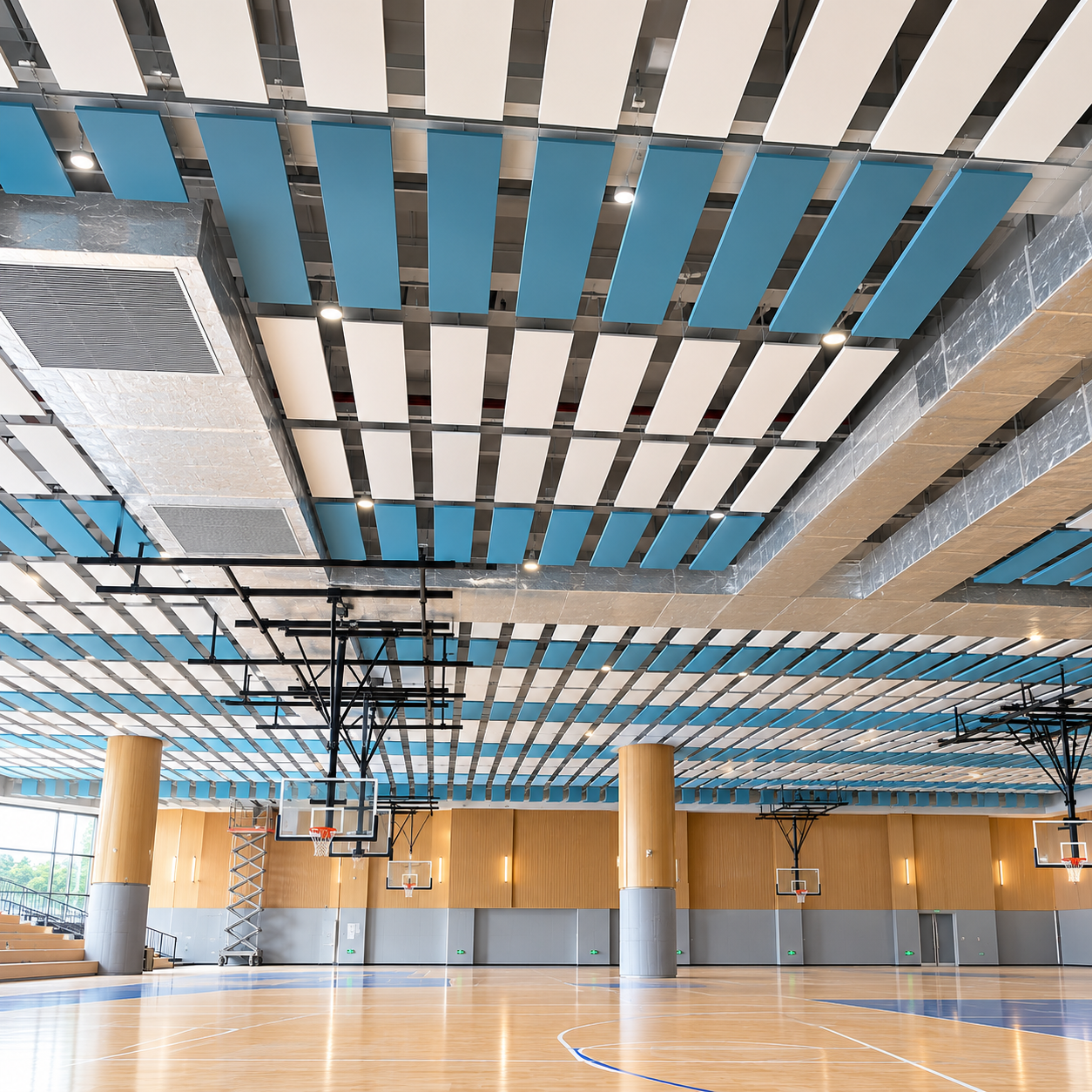 Gymnasium Acoustic Ceiling Baffles Project | Hui Acoustics