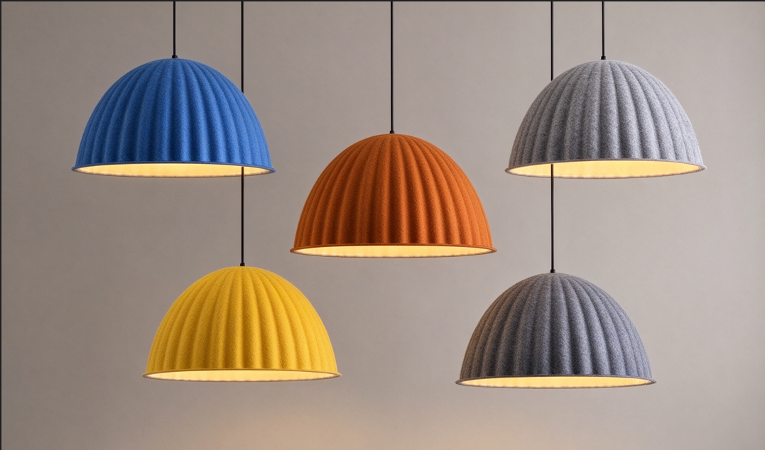 PET Acoustic Round Pendant LED Ceiling Light | Hui Acoustics