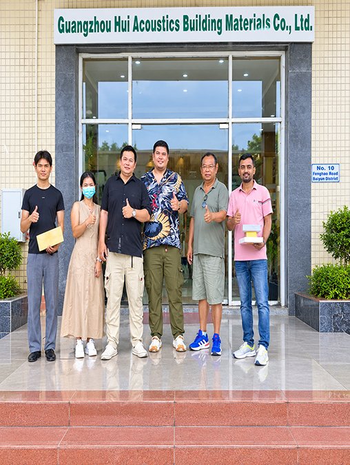 Team Photo at Guangzhou Hui Acoustics Entrance